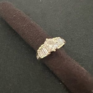 Wedding ring. Gorgeous 14k gold with zirconia diamonds.